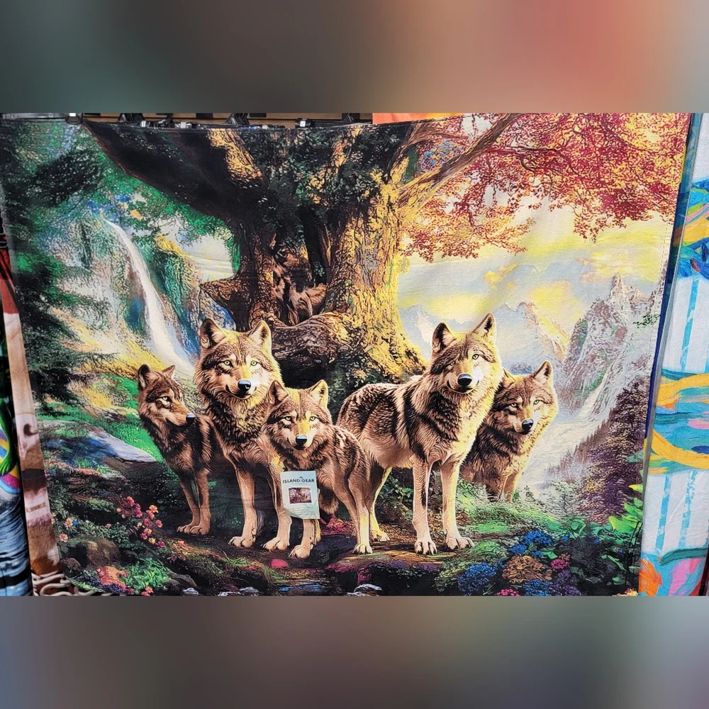 Summer Deal🏷 Large Wolf Design Towel Wolf Print Beach Towel, For Decor